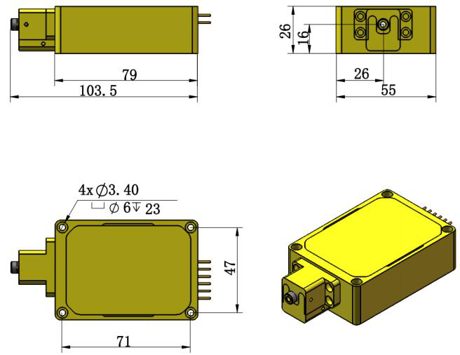 YL-I-455-1-40W Laser Head (1-15W, without TEC)