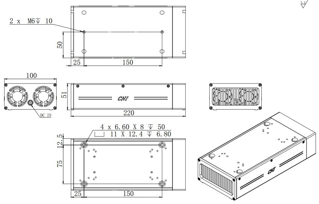 TEM-F-980 Heatsink (TC-06) optional