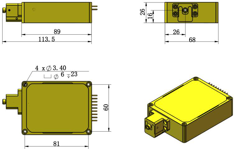 YL-I-465-1-20W Laser Head (8-15W, without TEC)