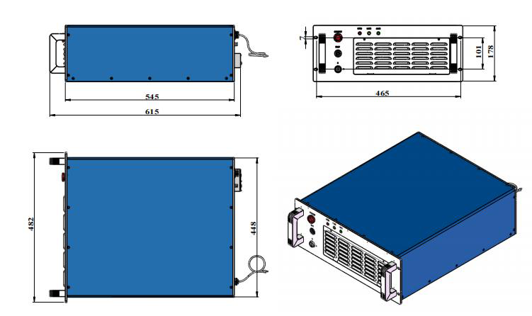 FL-1018-CW Fiber Laser (side view)