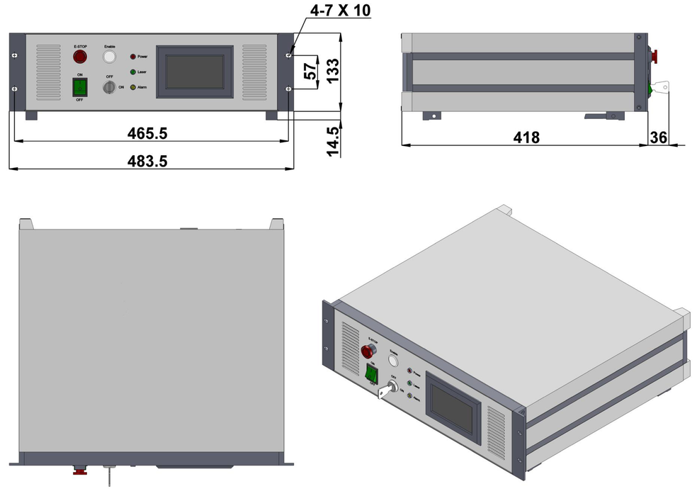 AO-DF-488 Power Supply (PSU-AOM 3U)